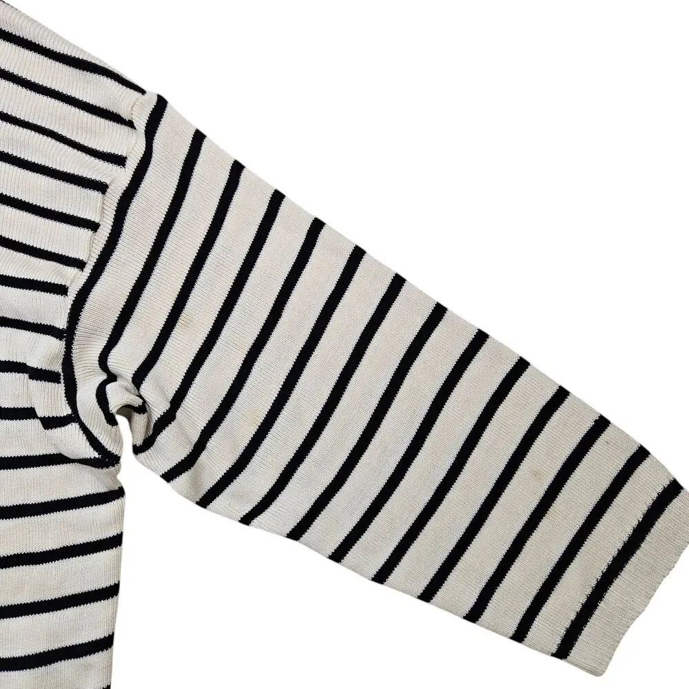 Vintage Emanuel Ungaro Silk Cardigan Sweater Womens Large Stripe Y2K Made in USA - Picture 7 of 10
